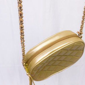 Jennifer Moore Quilted Purse with Faux Gold Chain